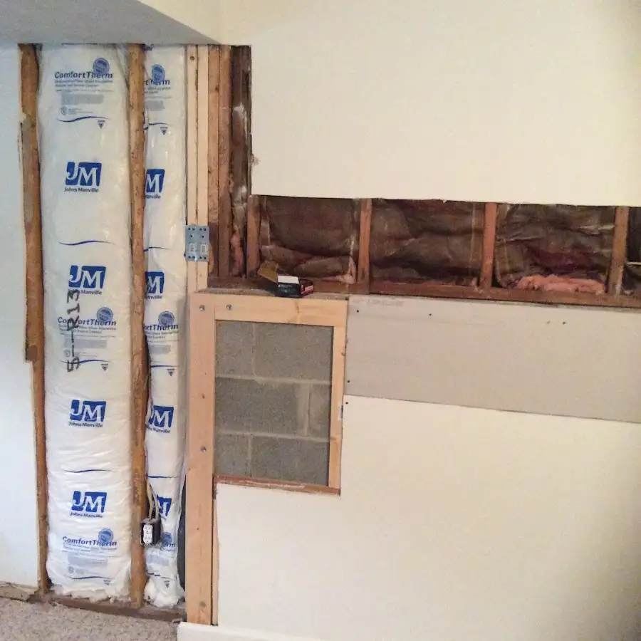 Wall insulation replacement during Contents Cleaning & Restoration in Darien